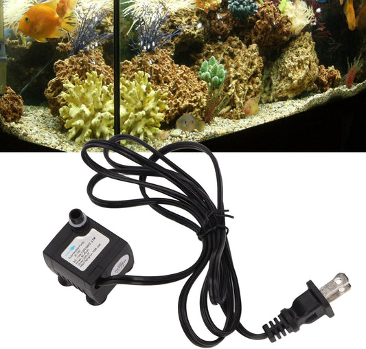 Mini Aquarium Water Pump, US Plug 110-120V Lightweight IPX8 Waterproof Pet Fountain Pump for Cats for Aquarium