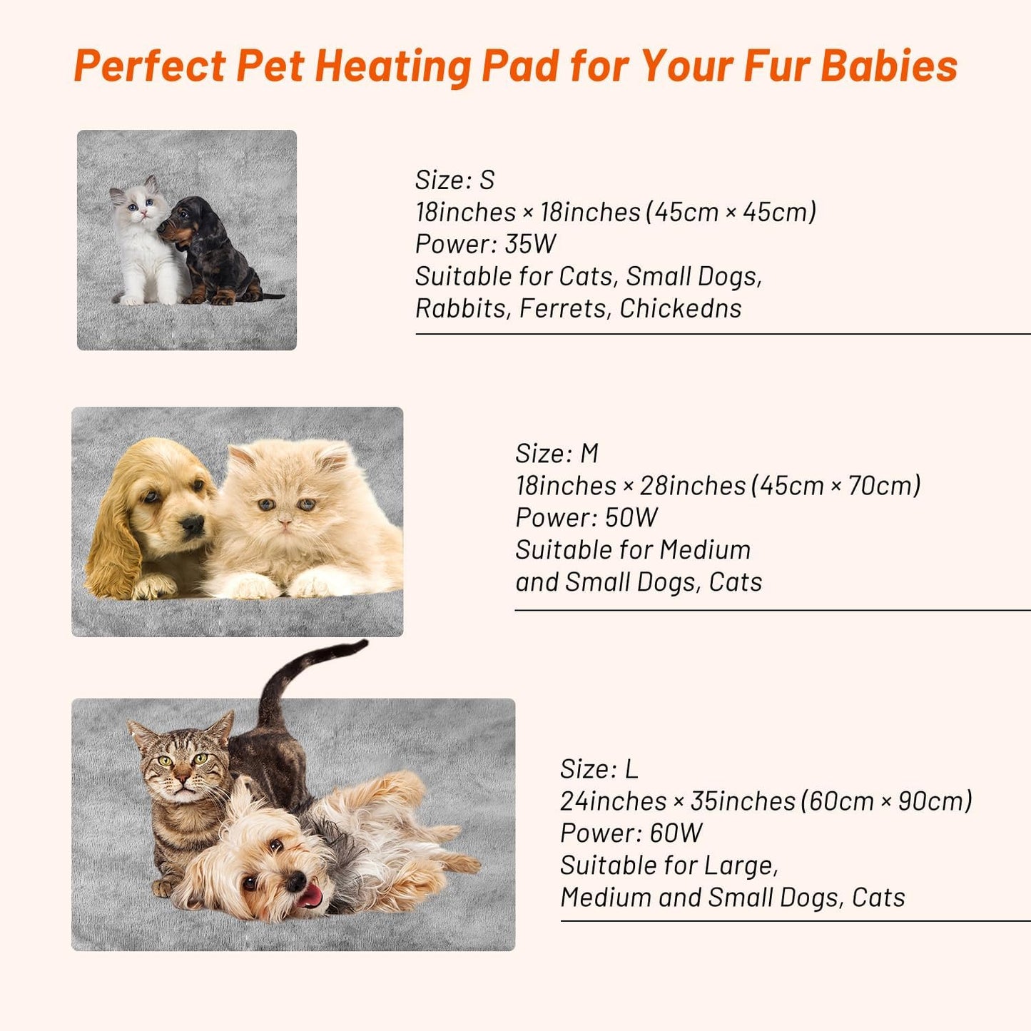 Pet Heating Pad for Cats Dogs, Electric Heated Dog Bed Indoor with Timer, 9 Level Temperature Heated Pet Bed with Chew Resistant Cord, Auto Power-Off Dog Cat Heating Pad