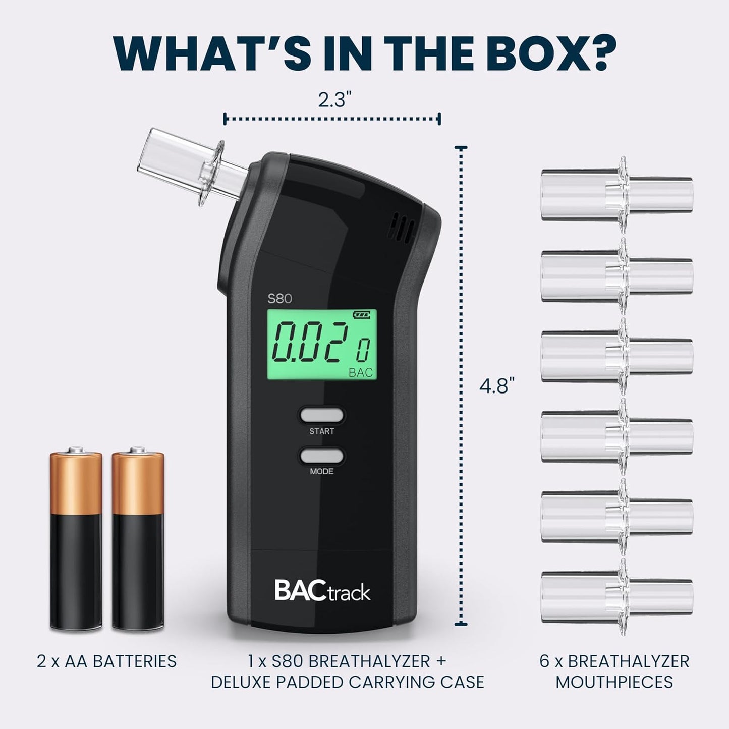 BACtrack S80 Breathalyzer | Professional-Grade Accuracy | DOT & NHTSA Approved | FDA 510(k) Cleared | Portable Breath Alcohol Tester for Personal & Professional Use | FSA/HSA Eligible