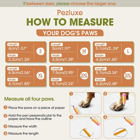 Pezluxe Waterproof Dog Boots, Non-Slip Dog Rain Boots with Ergonomic Design for Front & Back Paws, Outdoor Dog Shoes for Small Medium Large Dogs, Paw Protectors for Hot Pavement & Snow, Orange, XL