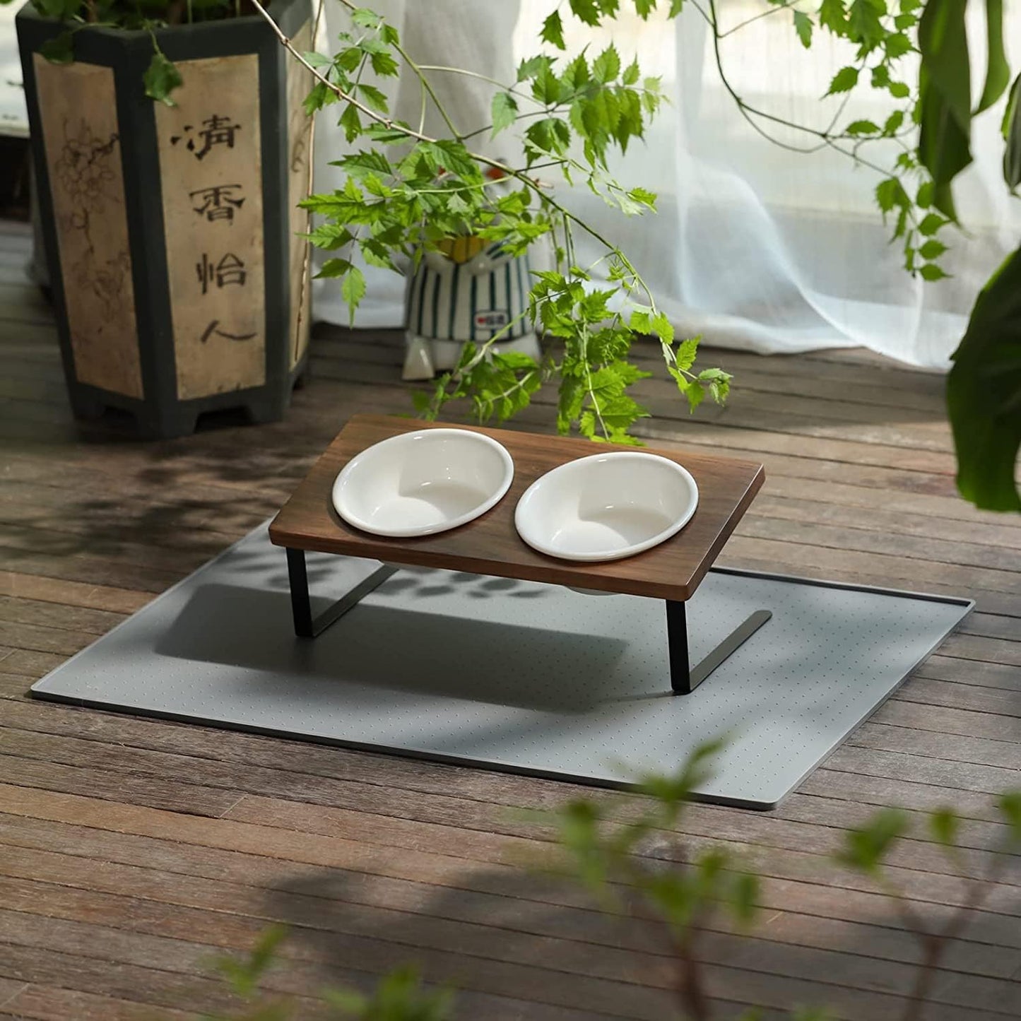 FUKUMARU 2PCS Ceramics Pet Bowl Set, Microwave Heating Food Bowls, Cat & Dog Food and Water Replacement Bowl for FUKUMARU CC50/CC70/CC80