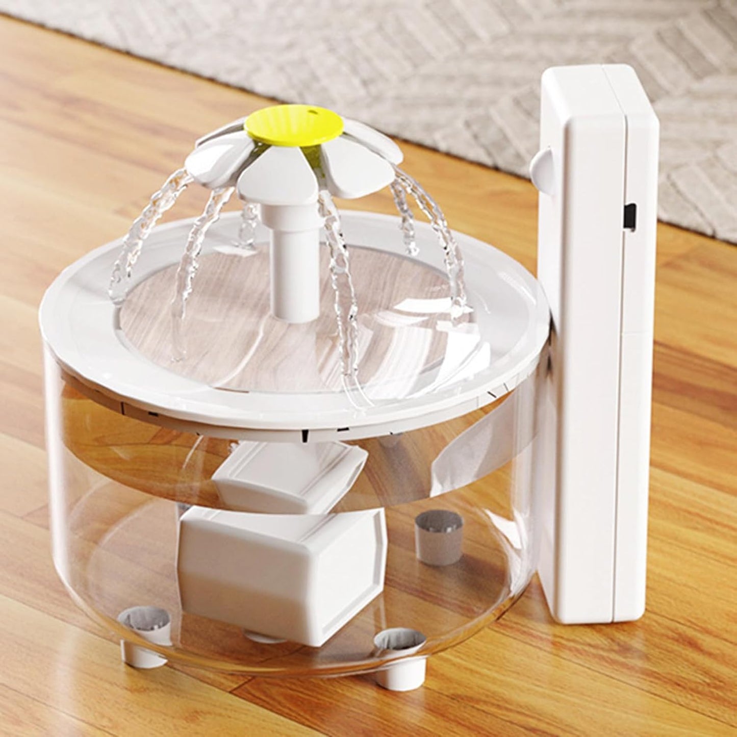 Wireless Cat Water Fountain - 53oz 1.5l Feeder for Indoor Pets | Quiet Large Capacity with Motion Sensor Providing Fresh Flowing Water for Cats Dogs Puppies Keeping Hydration Healthy and Convenient