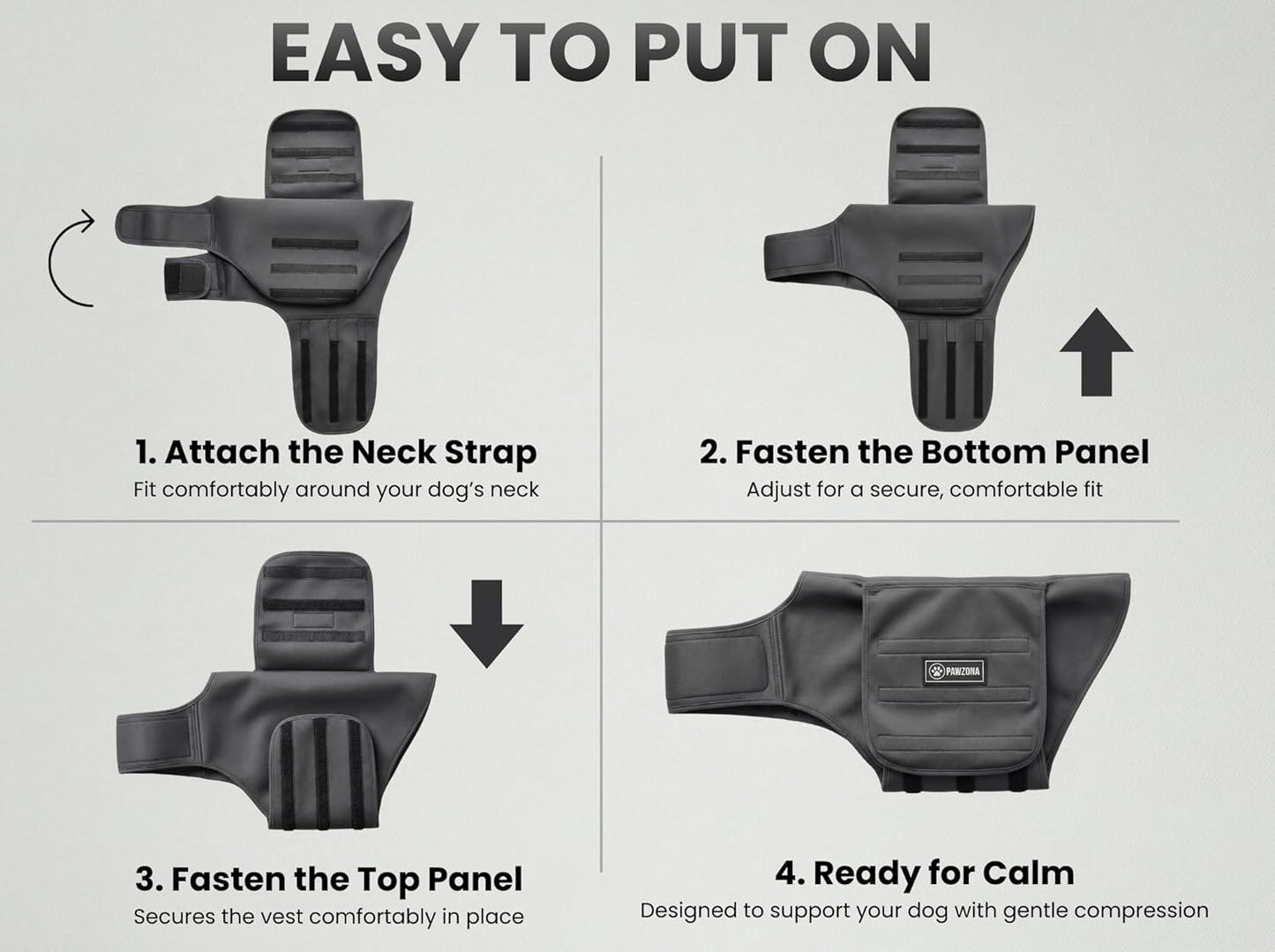Dog Anxiety Vest – Calming Vest & Compression Shirt for Dogs, Helps with Stress, Separation Anxiety & Thunder, Comfortable & Breathable Jacket Alternative (Large)