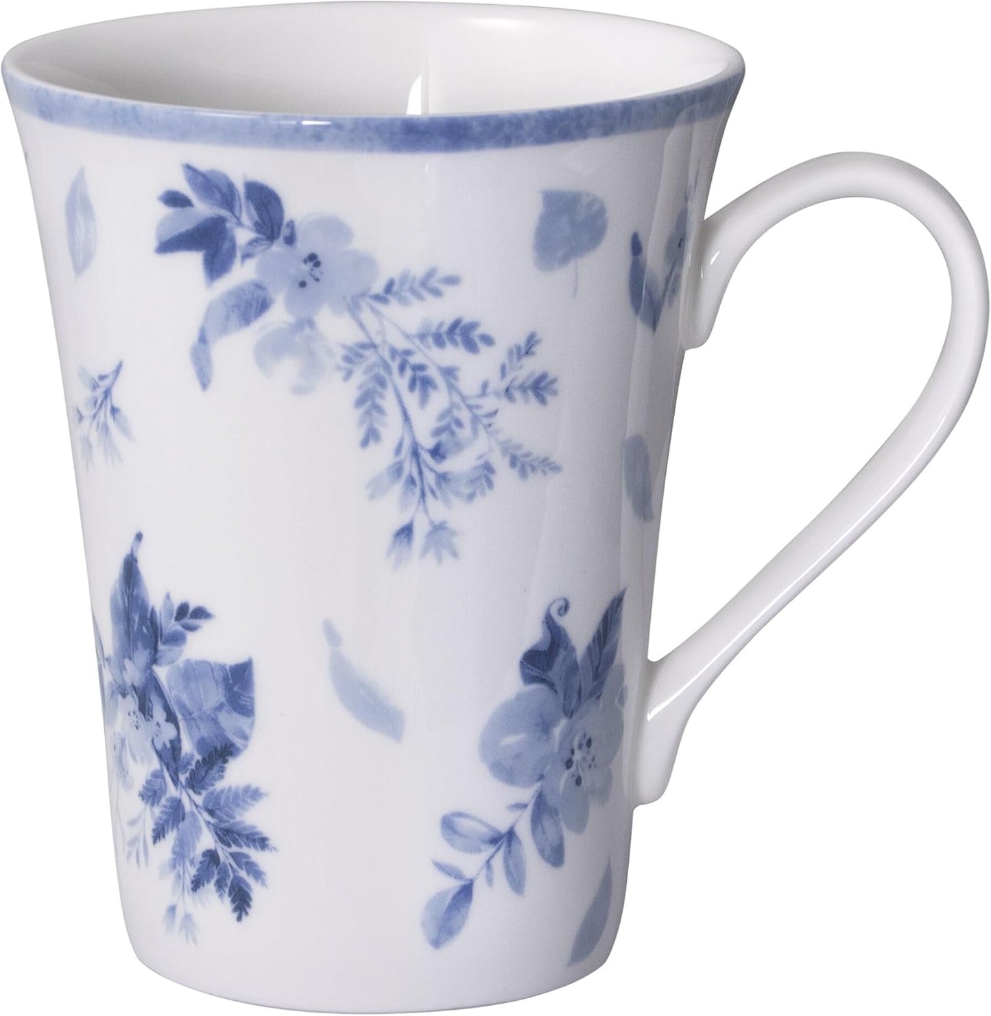 Mikasa Kiley Bone China Lightweight Chip Resistant 16 Piece Dinnerware Set, Service for 4,Blue and White