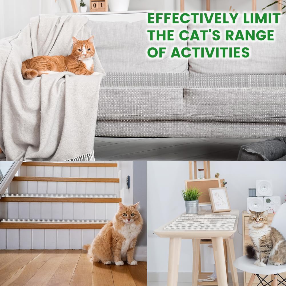 Ley's 10 Pack Scat Mat for Cats, 16x13 Inch Cat Deterrent Mat with Spikes, Indoor/Outdoor Pet Training Mat, Humane Repellent Animals, Keep Pets Off Furniture, Gardens & Lawns