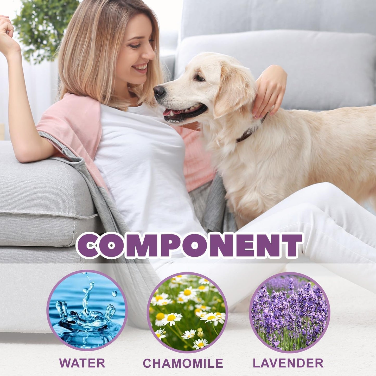 JoanofArc Calming Spray, Cat & Dog Calming Pheromone Spray 50ml with Diffuser Kit, Support Calmness, Stress Reduction, Stops Scratching & Barking for Home Travel, Safe for Pets