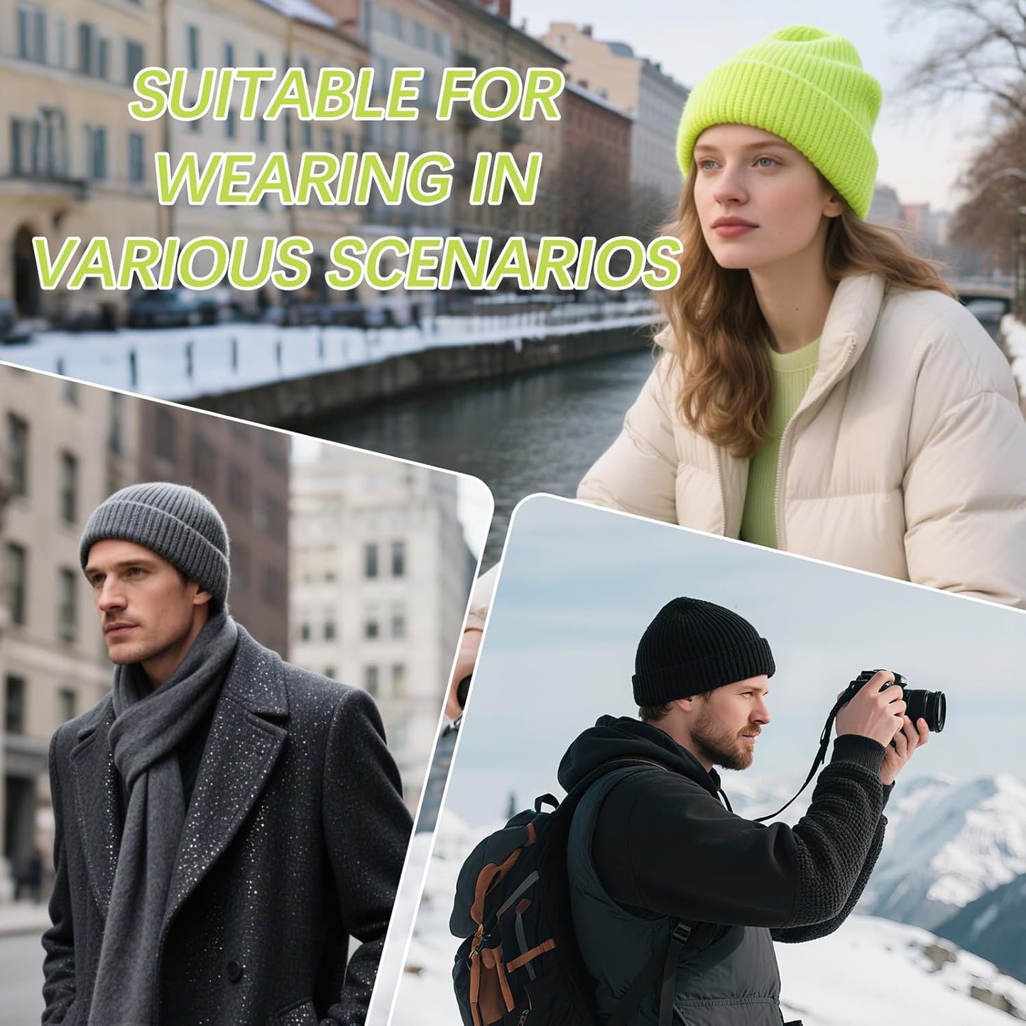 Beanies Hats Multiple Colors Available Stocking caps for Women, Ski Hat Winter Knitted Hat Elasticity Soft