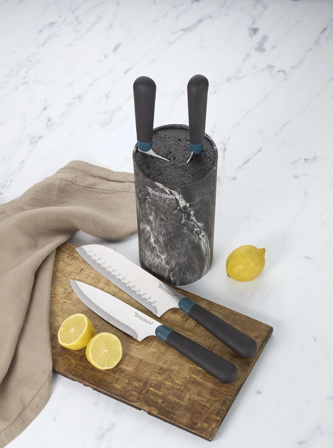 Hampton Forge 897344 Keen Black Marble 5-Piece Cutlery Set