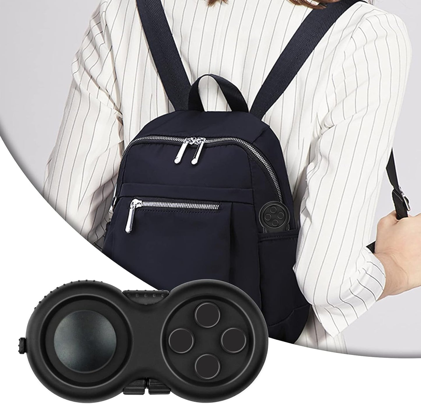 WTYCD Original Fidget Toy Game, Rubberized Classical Controller Fidget Concentration Toy with 8-Fidget Functions and Lanyard - Excellent for Relieving Stress and Anxiety
