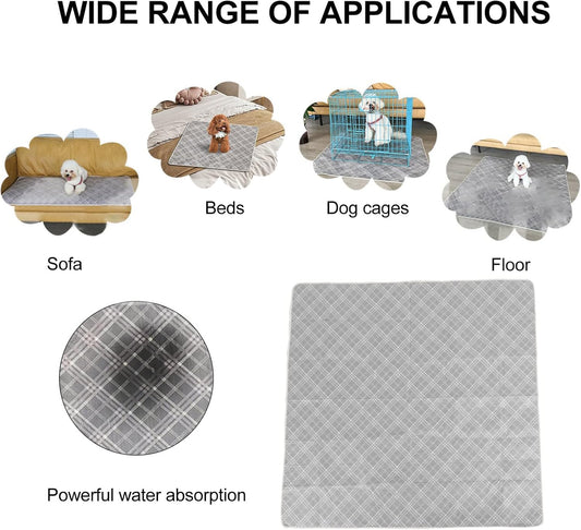 Washable Dog Pee Pads Super Absorbent Quick Dry Leakproof Waterproof Reusable Pet Training Pads for Dogs Cats Puppies Indoor Outdoor Use Composite Fleece Fabric Size S M L XL (M)