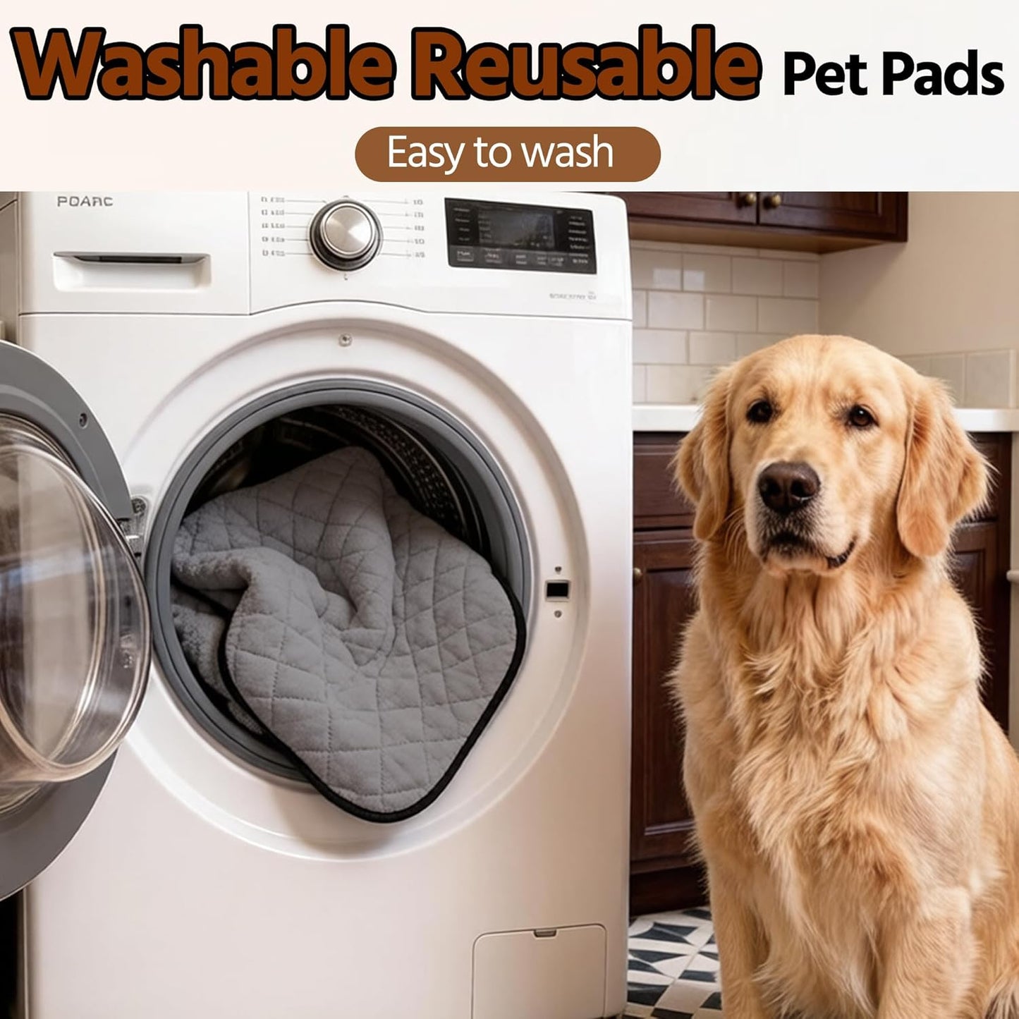 Washable Pee Pads for Dogs,Waterproof Dog Training Pads,Playpen Mat,Non-Slip Potty Pads,Super Absorbent Whelping Pads,Puppy Pad with Rounded Corn,Potty Pads (18x24(4 Pack))
