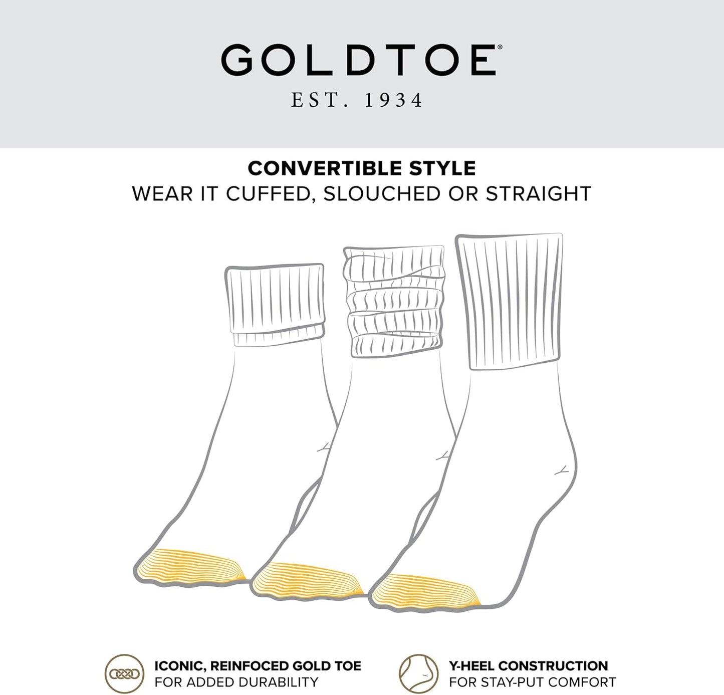 GOLDTOE Women's Classic Turn Cuff Socks (Multipairs)