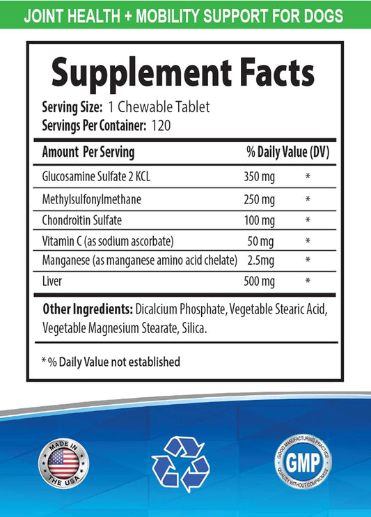 Dog Joint Powder - Dog Hip and Joint Health - Stiff Joint Solution - LUBRICATES Joints - Vet Approved - Dog glucosamine Small Breed - 3 Bottles (360 Treats)