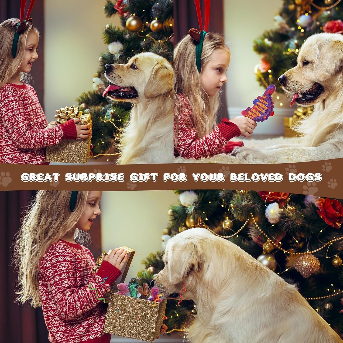 Magicorange 4 Pack Dog Chew Toys for Aggressive Chewers, Nylon Durable Dog Toys, Milk Flavored Tough Chew Toys