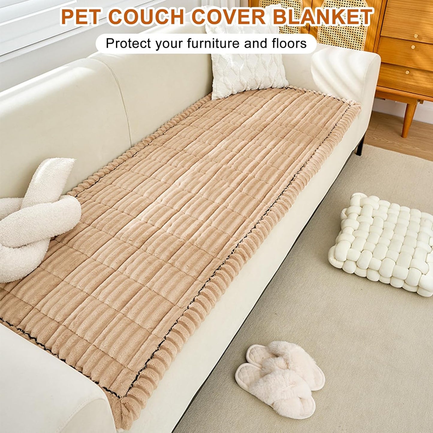 PHOPHO Couch Cover for Dogs Washable, Sofa Cover Protector for l Shape, Non Slip Dog Blanket Cover, Friendly Pet Mat Bed for Outdoor, Soft, 27.6" x 70.86"