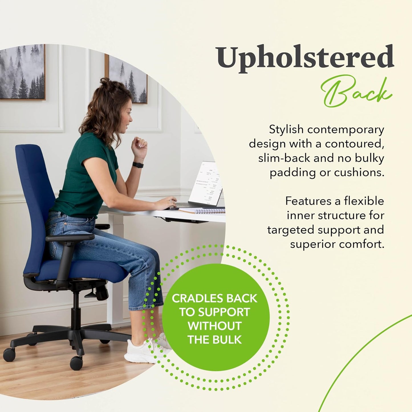 HON Ignition 2.0 Fabric Office Chair, Upholstered, Adjustable Arms, Standard Synchro-Tilt Recline Executive Ergonomic Office Chair, Black Frame, Black