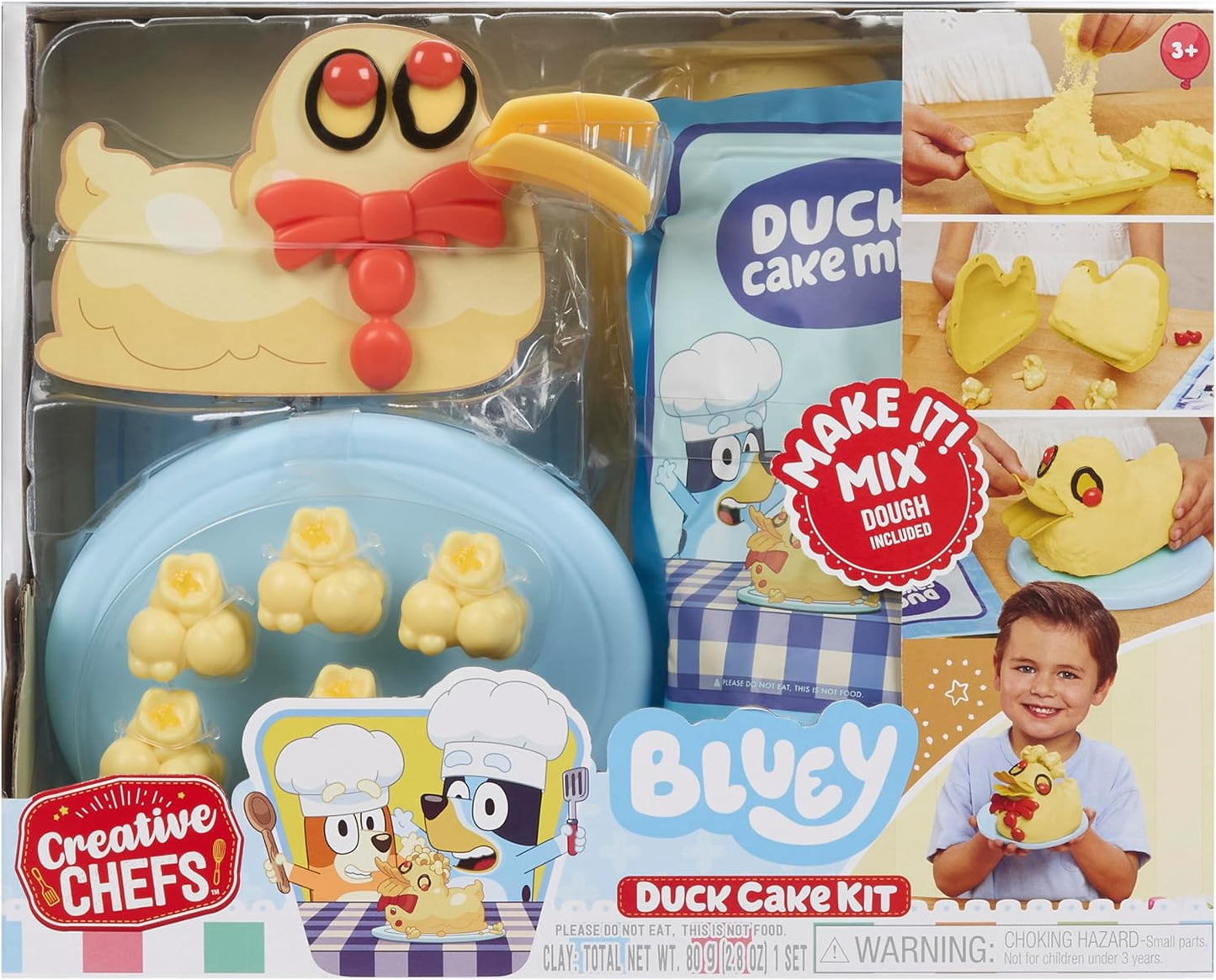 Little Tikes Creative Chefs Bluey Duck Cake Kit with 15 Accessories, Pretend Play Cooking Set, for Boys and Girls Ages 3+ Years