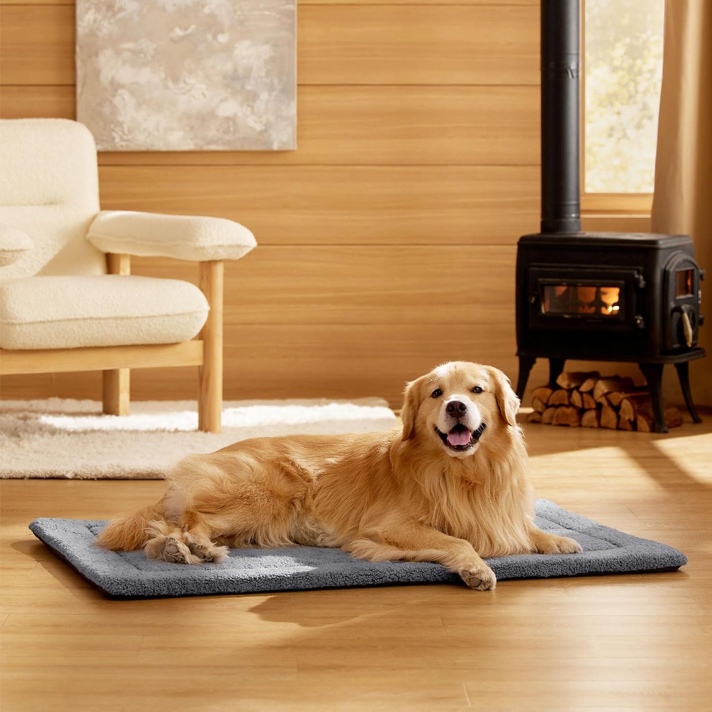 Bedsure Washable Dog Bed for Extra Large Dogs, Soft Foam Floor Pet Mat, Lightweight Travel Flat Puppy Mattress for Indoor Pet