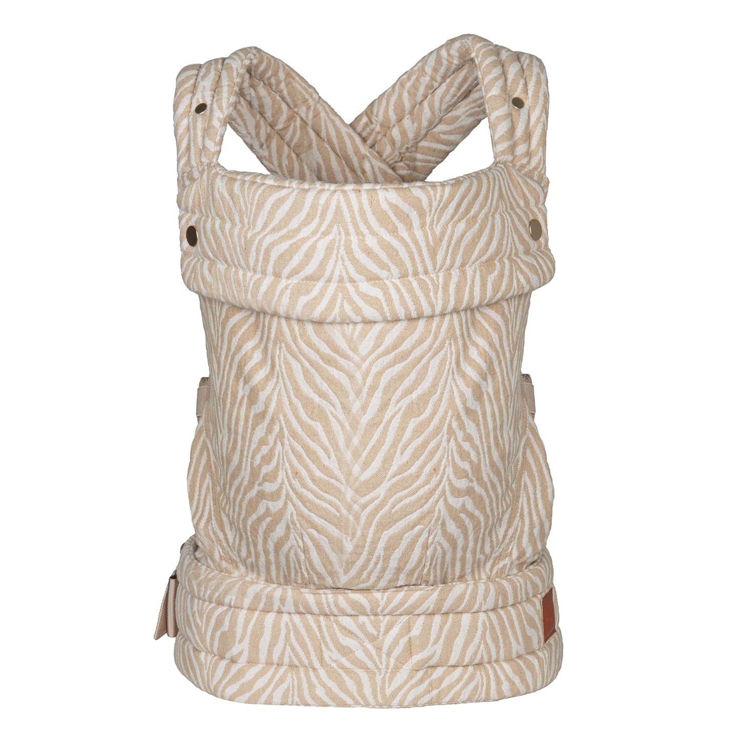 Baby Carrier for Newborns to Toddlers | Cozy Wrap with Lumbar Support | Soft Fabric, 7-35lbs Adjustable Fit | Beige Zebra Pattern