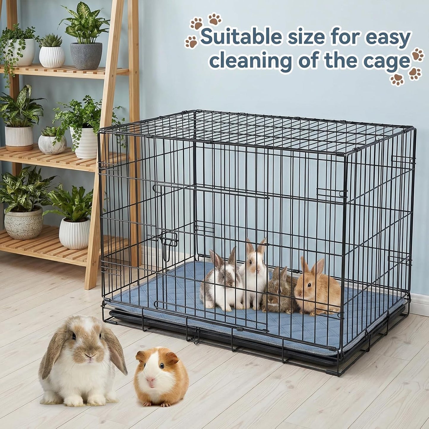 6 PCS 28 X 14 Inch Guinea Pig Cage Liners, Guinea Pig Pee Pads Reusable Rabbit Cage Liner Washable Super Absorbent Anti Slip Bunny Mat for Small Animals, Rabbits, Hamsters, Chinchillas