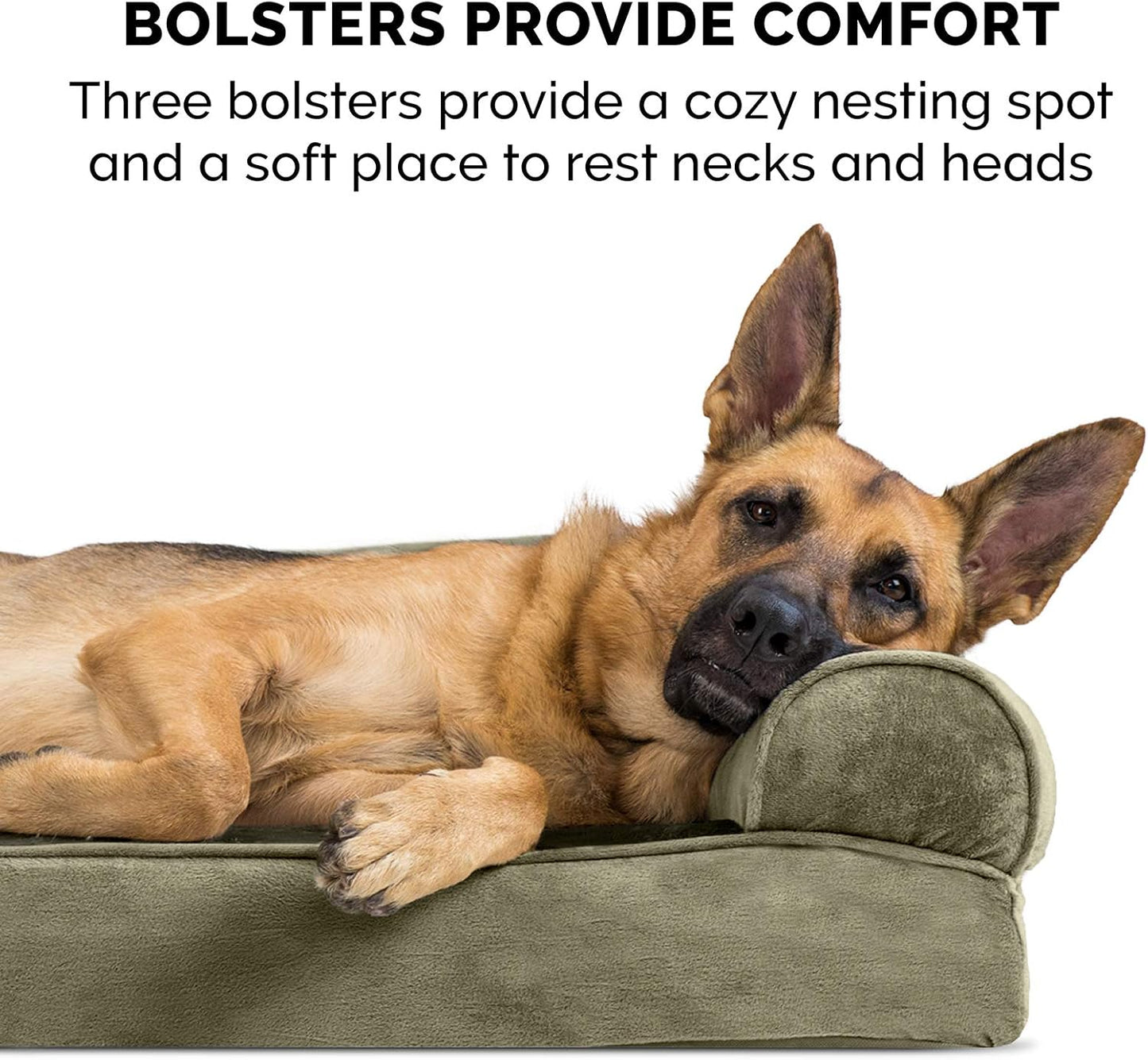 Furhaven Dog Bed Sofa Sofa - Dark Sage, Large W/Same Size Waterproof Liner
