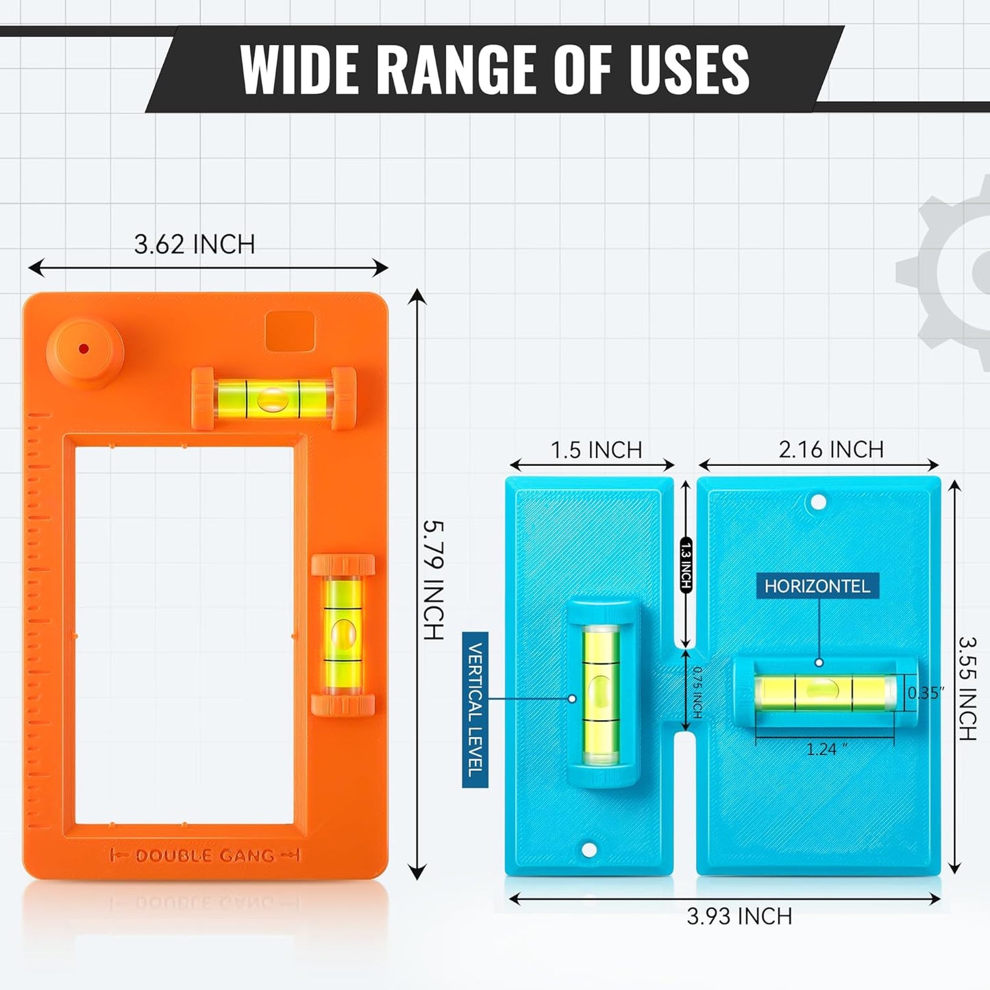 Low Voltage Mounting Bracket Template and Labor Saving Devices for Old Work Box, Horizontal or Vertical Low Voltage Tools for Single&Double Gang, Electrical Cutter, Wall Outlet Template Built in Level