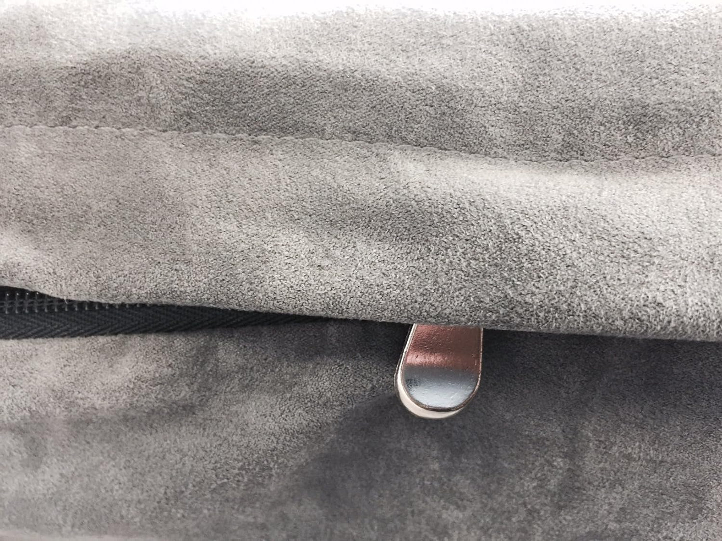 Dogbed4less DIY Pet Bed Pillow Grey Microsuede Duvet Cover and Waterproof Internal case for Medium to Large Dog at 40X35X4 Inch - Covers only