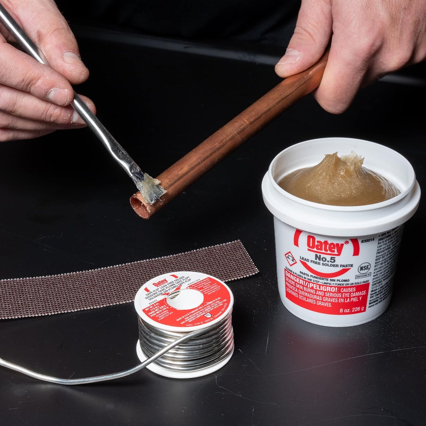 Oatay Plumbing Solder Kit, 1/4 lb solder and 1.7 oz flux