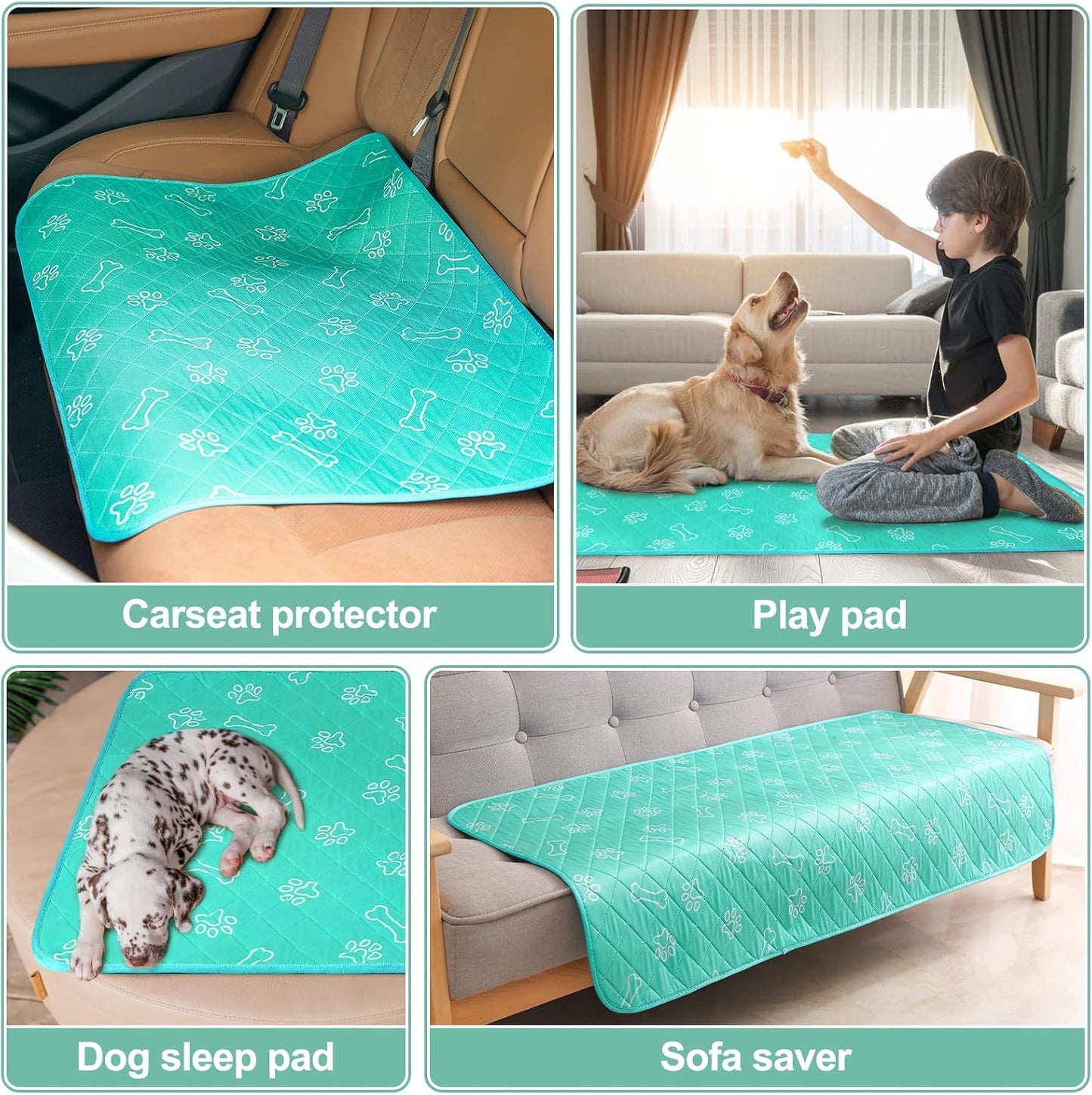 BEAUTYZOO Upgraded Dog Self Cooling Mat Ice Silk Chill Pads for Small Medium Large Dogs Q-MAX>0.43- Summer Reusable Pet Training Pad - Absorbent Non-Slip Cool Mat for Kennels, Crates, Beds, 22" x 28"