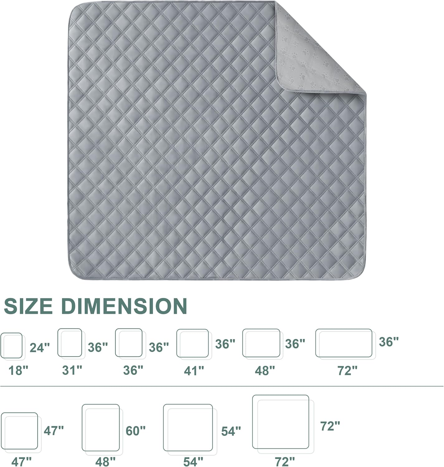 Eterish Reusable Washable Pee Pads for Dogs Large/Extra Large 36'' x 41'' 2 Pack, Absorbent Pet Puppy Dog Training Pads Non-Slip, Waterproof Whelping Potty Pads for Dogs Leak-Proof