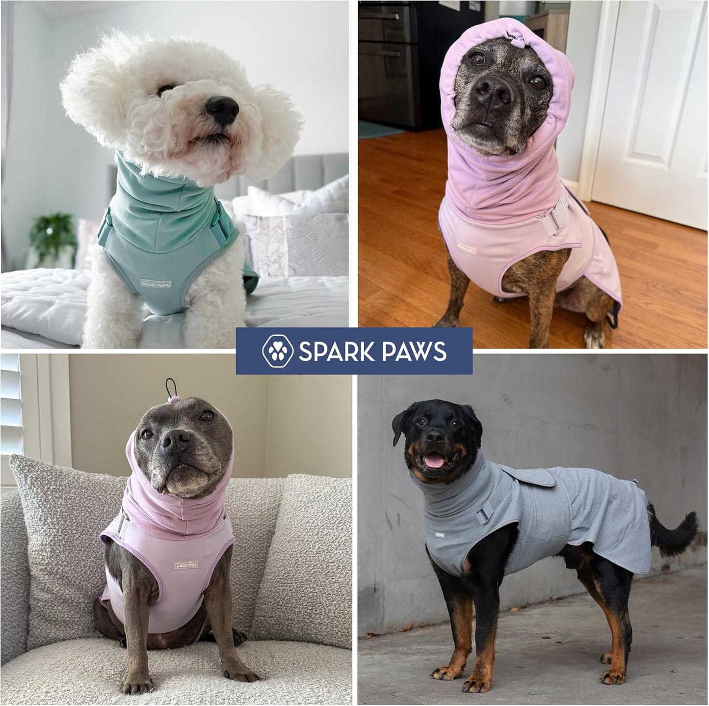 Spark Paws Anxiety Relief Vest for Dogs – Gentle Compression Dog Anxiety Suit, Calming Wrap for Separation Anxiety, Thunder, Fireworks, Suitable for Small Medium and Large Breeds - Teal - Size M