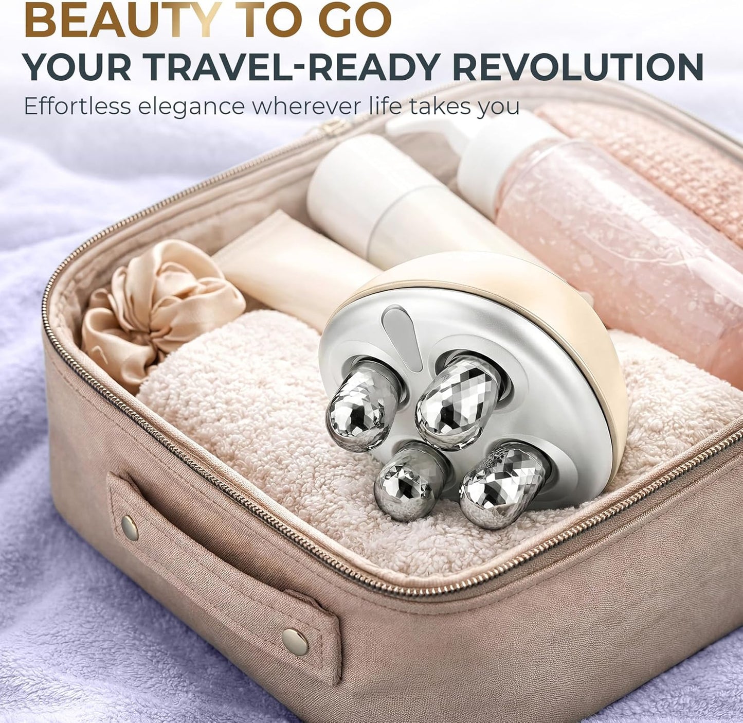 Microcurrent Facial Device, Face Massager Tool, Eye and Neck Massager, Face Roller, Beauty Tools for Relaxing Facial Massage and Skin Care Routine, Gold Color