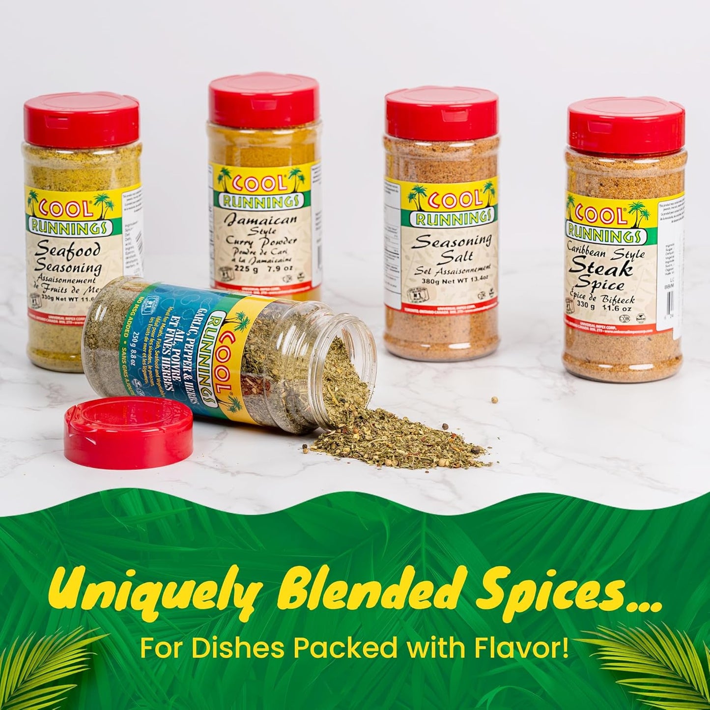Cool Runnings Seafood Seasoning 330g - Authentic Caribbean Spice Blend for Enhancing Grilled, Baked, and Fried Fish and Seafood Dishes