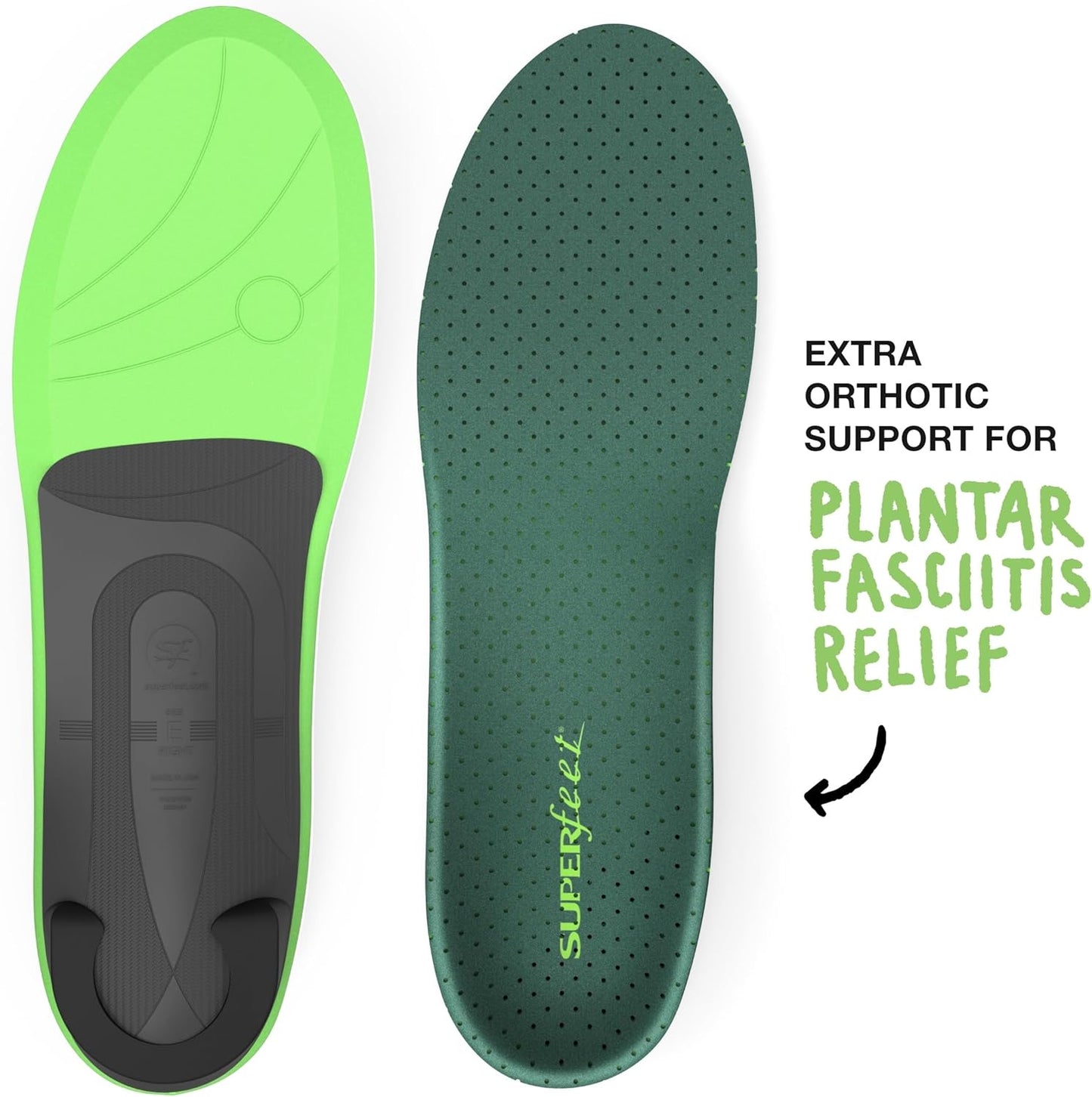 Superfeet Casual Pain Relief Insoles (Everyday) for Plantar Fasciitis Relief & Everyday Wear with All Arch Heights Support - 7.5-9 Men / 8.5-10 Women