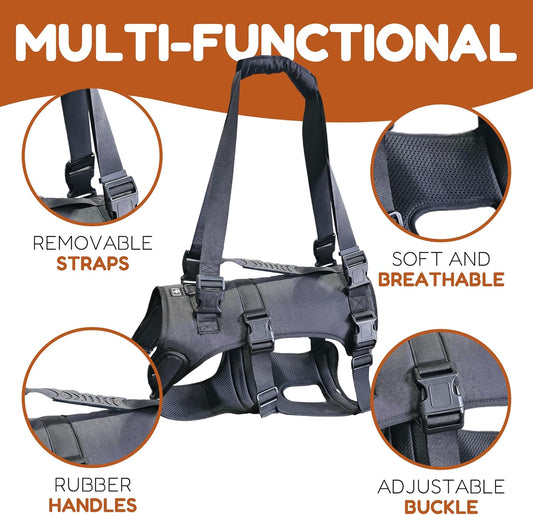 Doggie Stylz Dog Lift Harness for Large Dogs Full Body Support Sling Dog Carrier has Adjustable Handles Recovery Vest for Senior Dogs, Arthritis Joint Injuries, Mobility Aid Back Leg Support (Small)