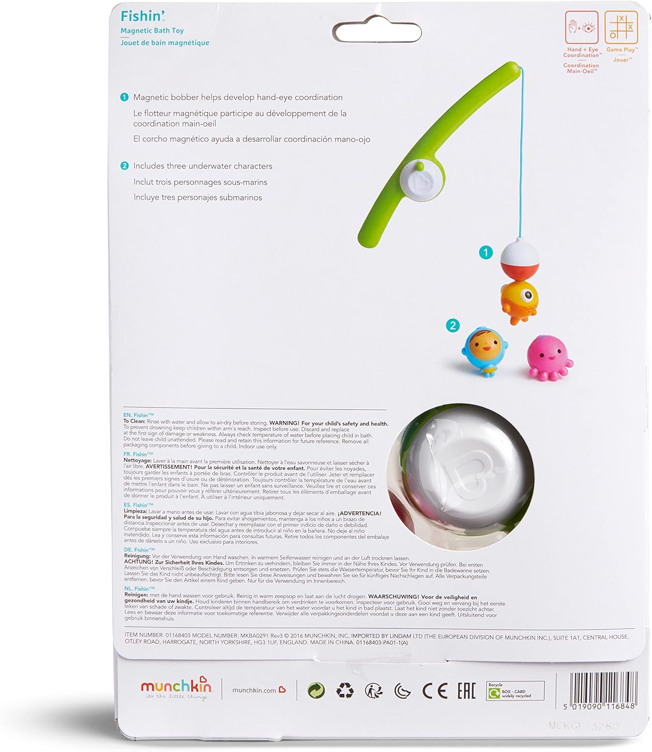 Munchkin® Fishin'™ Magnetic Baby and Toddler Bath Toy, 4pc Set