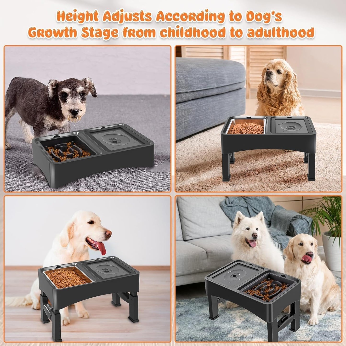 Decflow 1PCS Slow Feeder Dog Food Bowls for Medium Large Dogs, Black