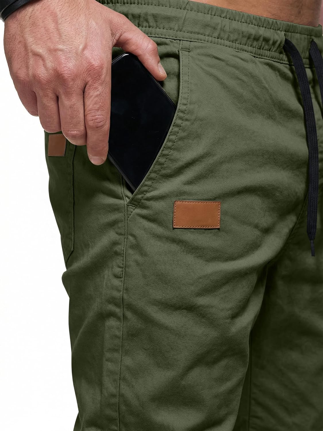 JMIERR Mens Casual Joggers Pants - Cotton Drawstring Chino Cargo Pants Hiking Outdoor Twill Track Jogging Sweatpants Pants