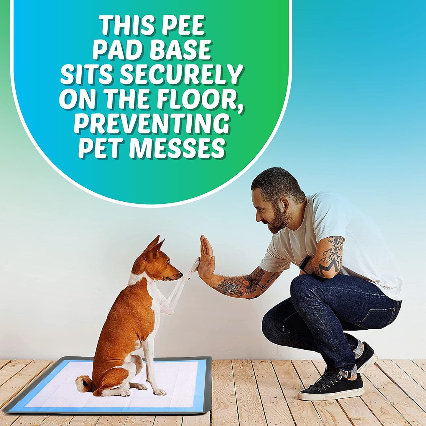 TidyFriend Dog Pee Pad Holder Tray Fits for 28” x 30” Wee Wee Pee Pads - Stable Grip, Raised Edges, Quick-Wipe Silicone Surface Dog Potty Tray Holder for Indoor Flooring Protection (Grey)
