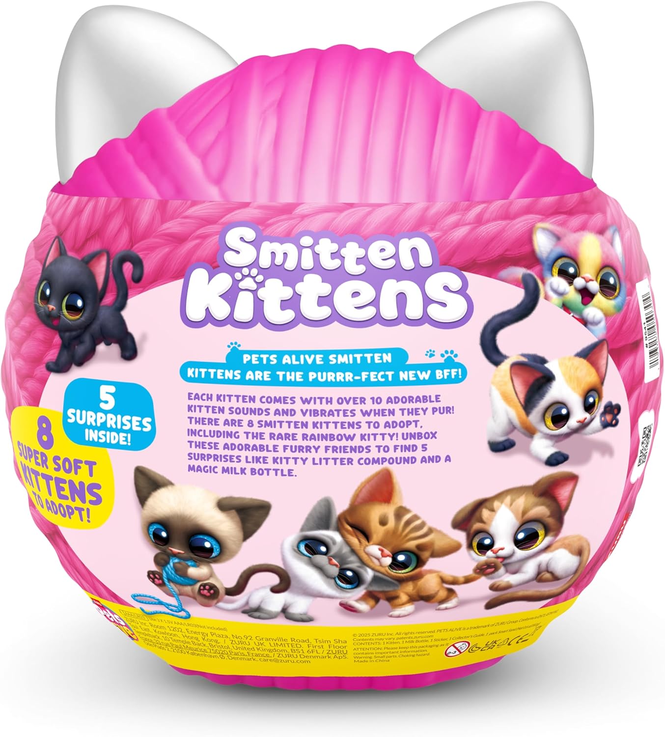 Pets Alive Smitten Kittens Surprise (Bombay Cat Lucky) by ZURU Nurture Play Soft Toy Unboxing Adopt Interactive 10 Sounds