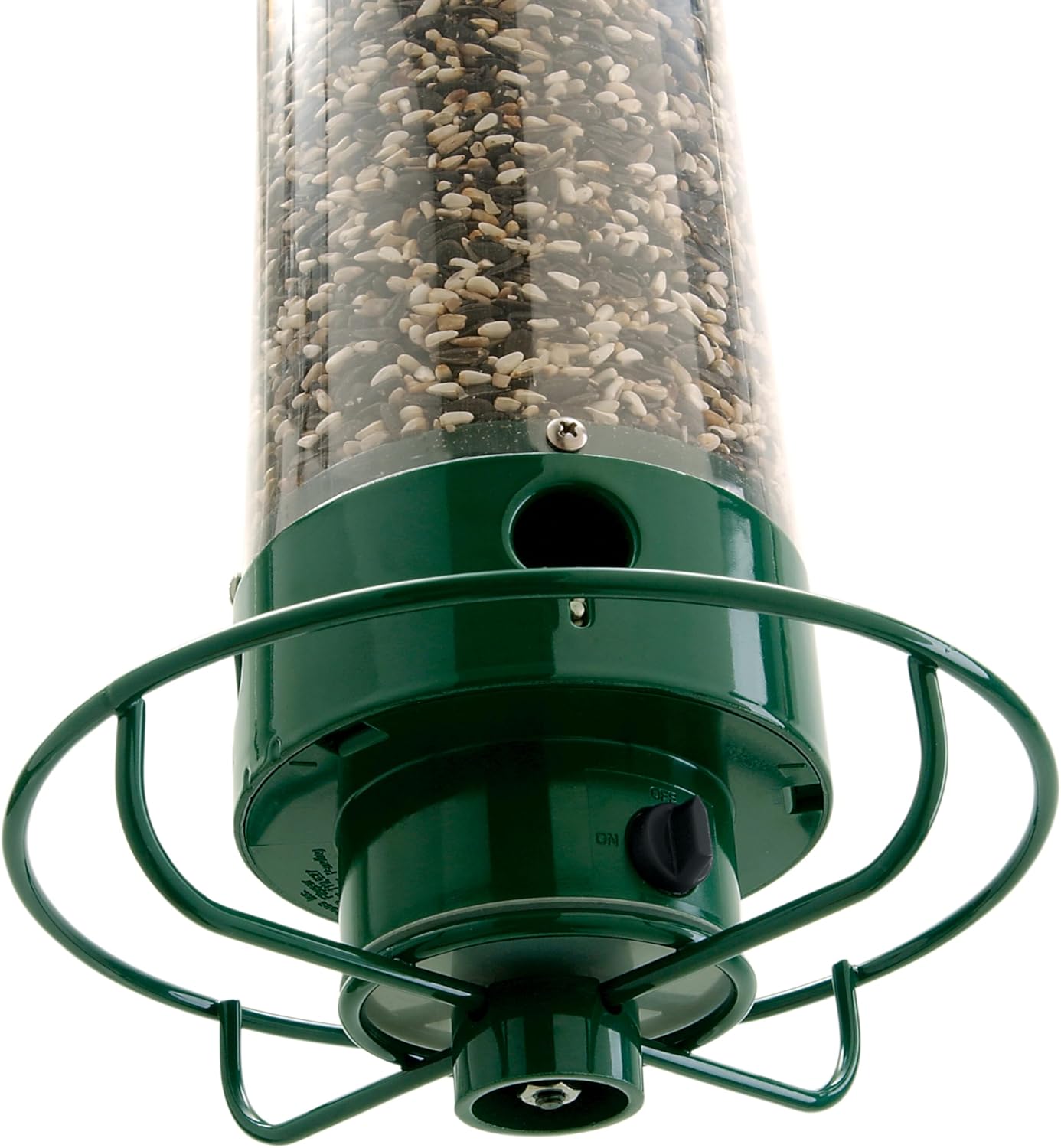 Droll Yankees Squirrel Proof Bird Feeders for Outdoors - YF-M - Flipper, Collapsible Perches, 5-Pound Seed Capacity, Green