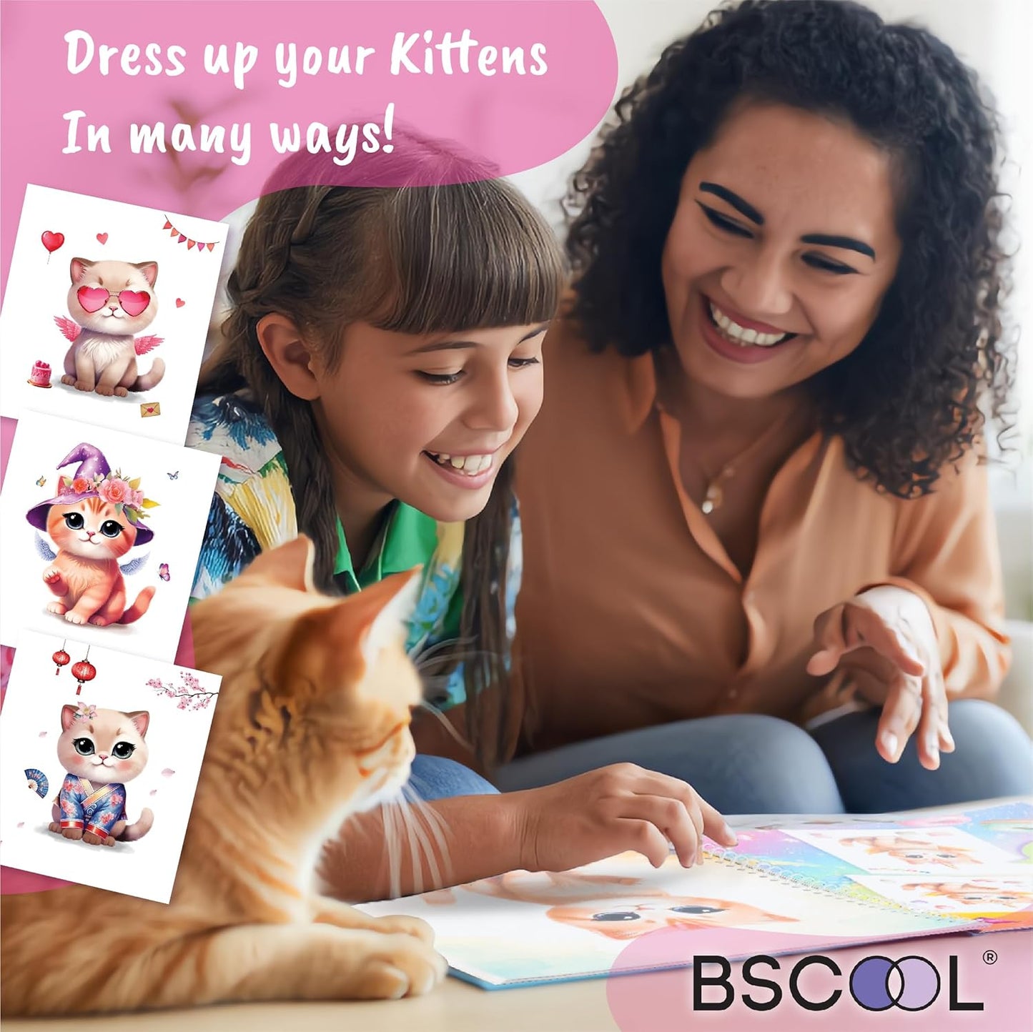Sticker Dress Up Kitten - Kids Activity and Sticker Book Learn Fashion Design for Kitten with Guides and 270+ Reusable Stickers. Easter Gift for Girls Ages 5,6,7,8