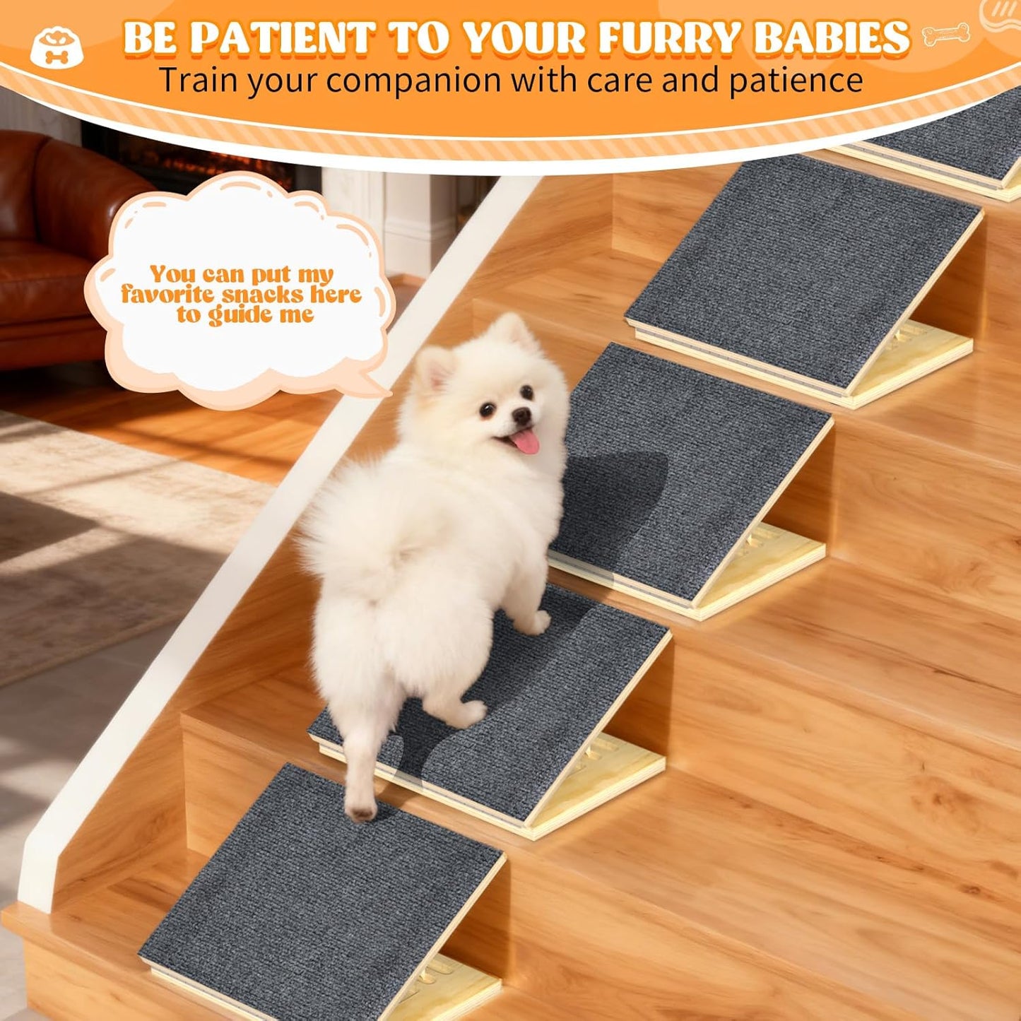 TNELTUEB Upgraded Dog Ramps for Stairs (5)