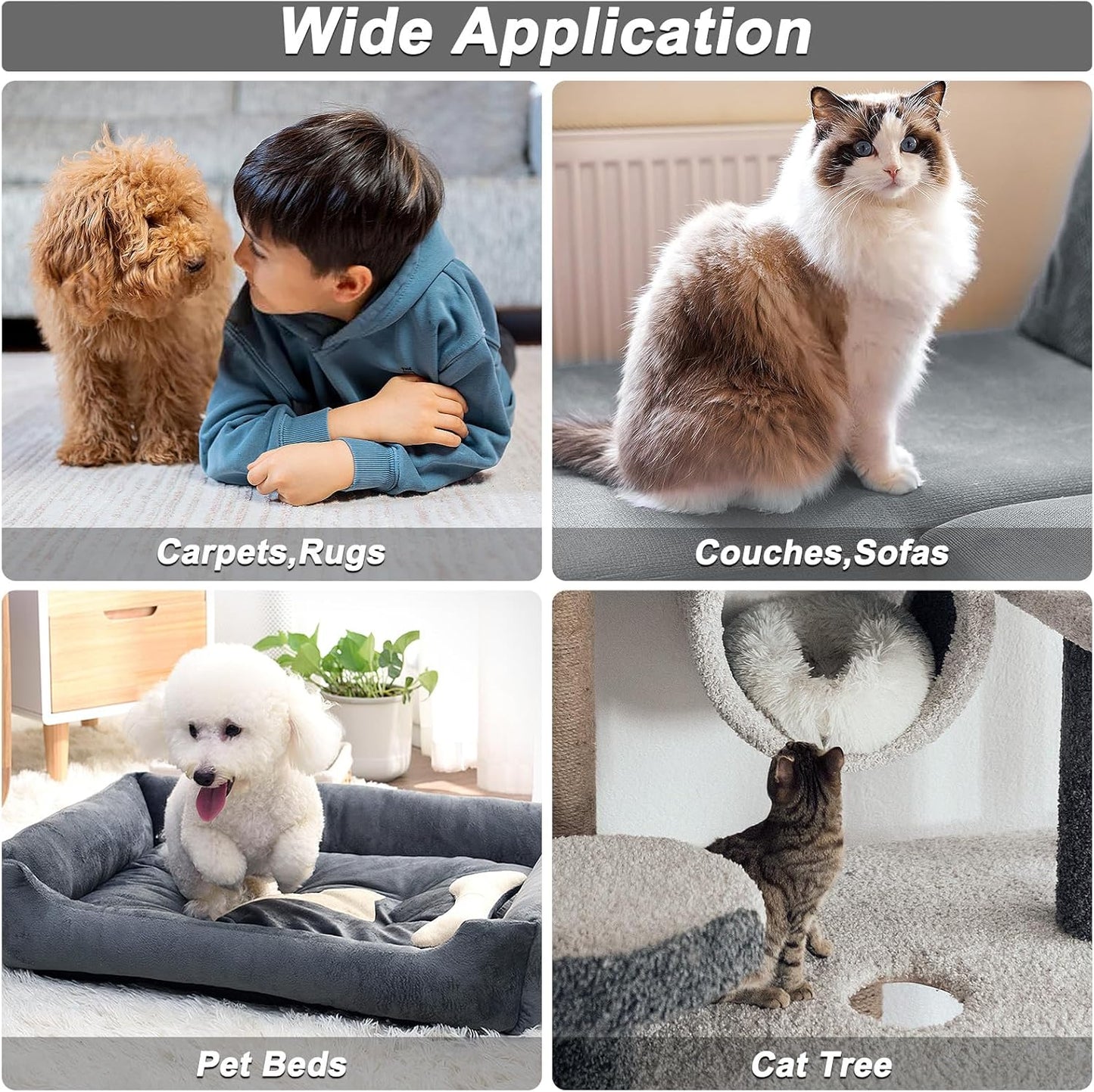 B-Land Carpet Rake for Pet Hair Removal, Reusable Pet Hair Remover with 60” Adjustable Long Handle, Carpet Scraper Dog Cat Hair Remover Tool for Rugs, Mats
