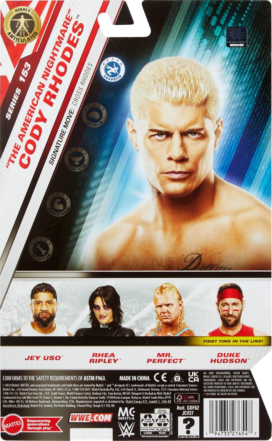 Mattel WWE Cody Rhodes “The American Nightmare” Action Figure, Main Event Series #153 6-inch Collectible with 10 Articulation Points & Life-Like Look