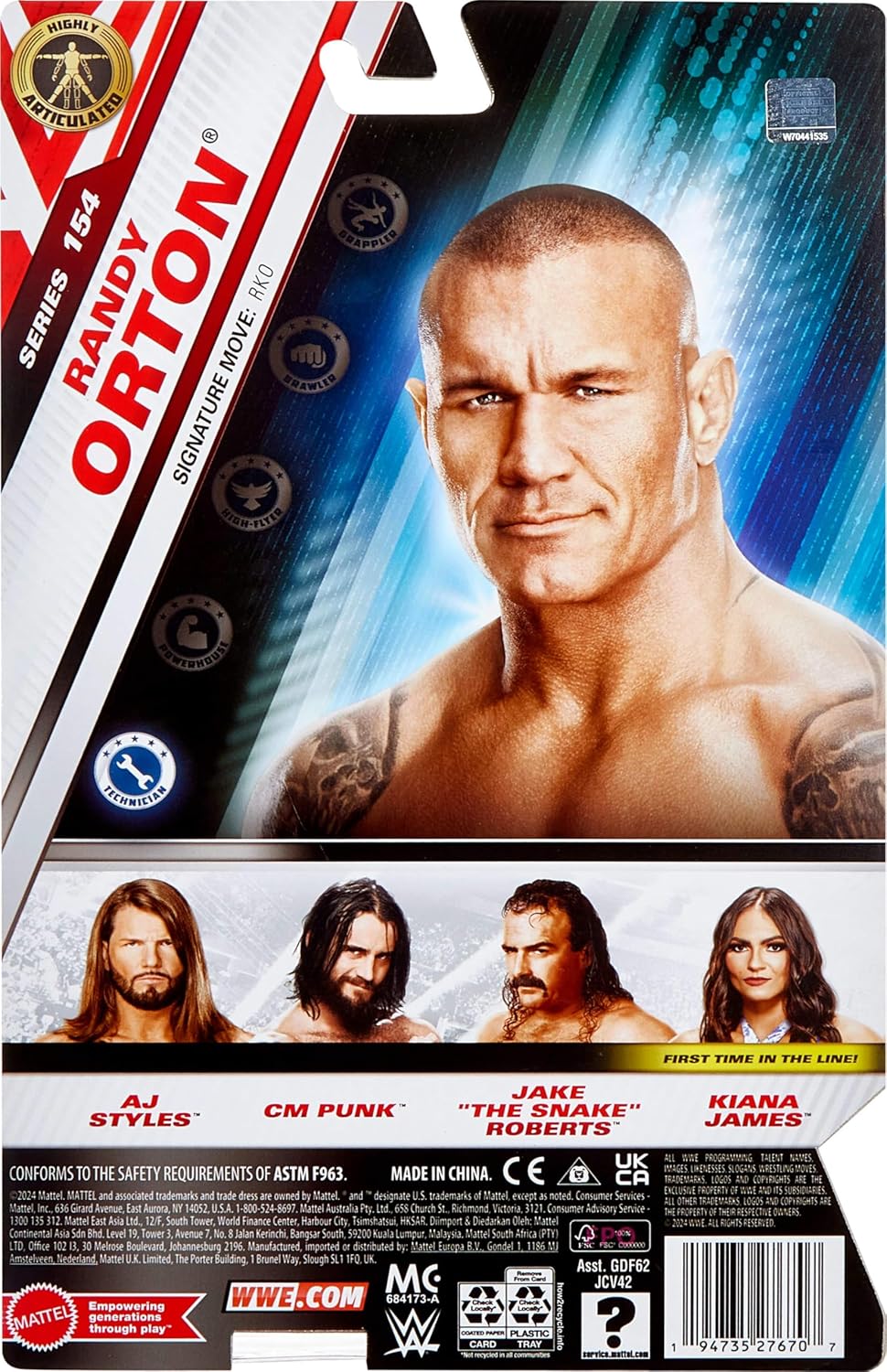 Mattel WWE Randy Orton Action Figure, Main Event Series #154 6-inch Collectible with 10 Articulation Points & Life-Like Look