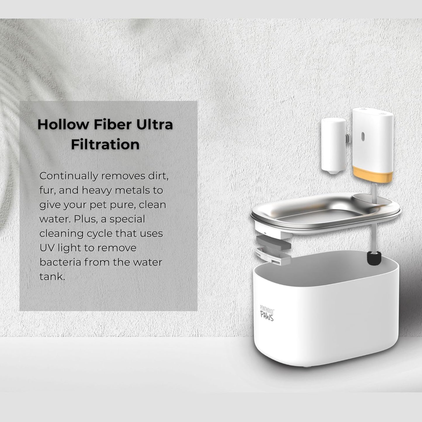 Penthouse Paws Smart Wireless Water Fountain Filter Black, 3 UltraFiltration Filters, 6 Foam Filters & 6 Sponges, Compatible with 3.5L Smart Wireless Fountain, Easy to Clean, for Cat and Dog, White
