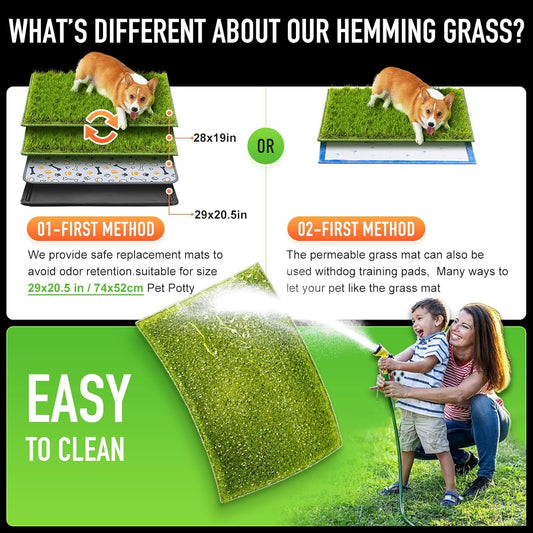 Hompet Artificial Dog Grass Pad for Dogs, 28"x19", Easy to Clean with Drainage Holes