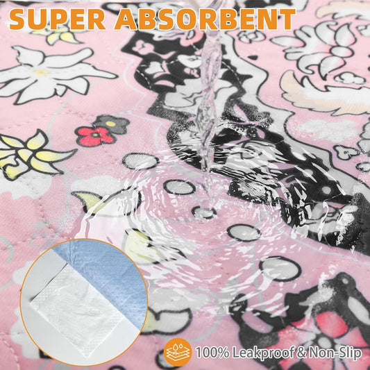 KOOLTAIL Washable Pee Pads for Dogs, 2 Pack Super Absorbent Reusable Puppy Training Pads Waterproof, Nonslip and Leak-Proof Dog Pee Pads, Large Pet Mats Whelping Pads for Floor, Crate, Couch, 36"x41"