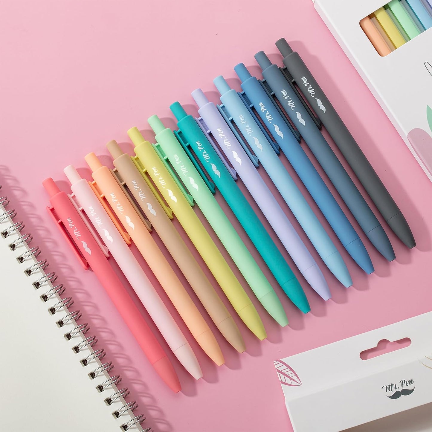Mr. Pen- Retractable Gel Pens, 12 Pack, Fast Dry, Gel Pens Fine Point 0.7mm, Retractable Pens, Cute Pens
